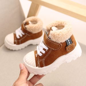 Botas Niños Cálido Corto Invierno Niños Más Espesar Terciopelo Algodón Zapatos Niñas Impermeable Nieve Bebé Infantil Botas 221121