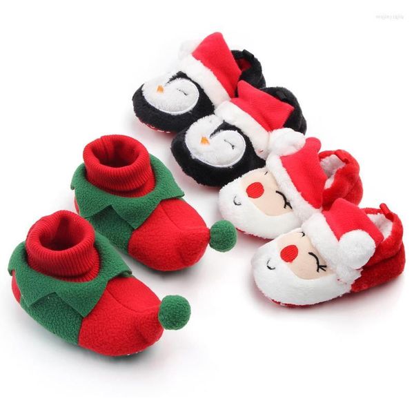 Botas de Navidad zapatos cálidos 2022 bebé niño primeros andadores invierno niños niñas Navidad Cosplay lindo dibujos animados niños zapatos de animales botas