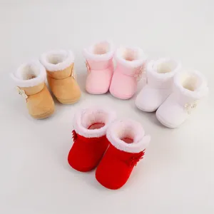 Bottes CitgeeWinter Infant Born Girls Snow Flower Cheville Chaussures de marche bébé chaud pour tout-petit