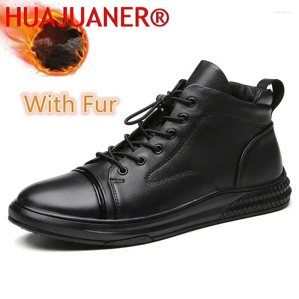 Boots Classic Black Men Sneakers Fashion Vulcanisé Chaussures Chaude Hiver Hiver Male Homme Mentide décontractée Lacet-Up