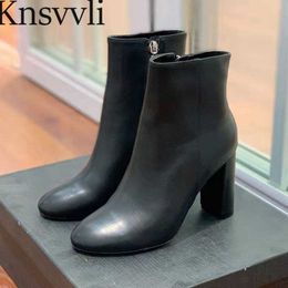 Boots Classic Chunky Heels Ankle Boots for Women Suede Leather Short Boots Round Teen High Heel Runway Shoes Women Botas de Mujer X230523