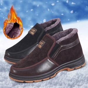 Laarzen comfortabele dikke bodemschoenen mannen sneeuw lichtgewicht buiten winter warme pluche pluche voering niet-slip hoogwaardige waterdichte man
