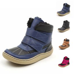 Botas COPODENIEVE Top Brand Descalzo Cuero genuino Bebé Niño Niña Niño Zapatos para niños para moda Botas de nieve de invierno 231101