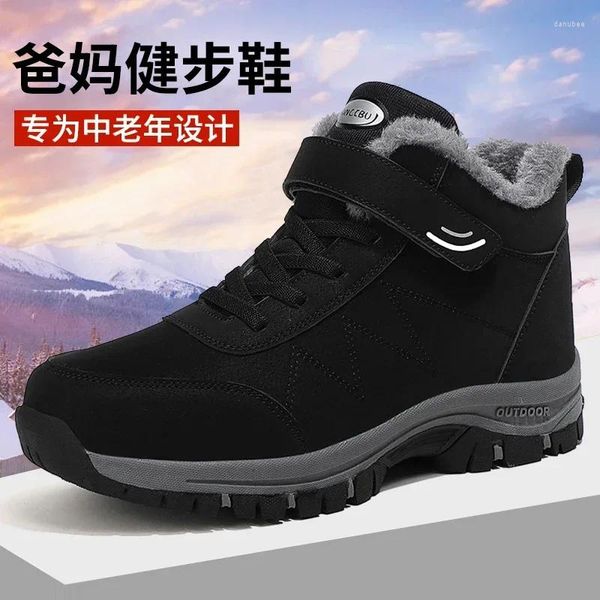 Bottes Boots's Snow Winter Shoes for Men Warm Ankle Slip-On Old Anti slip épais THEP COTTON COPON COPON