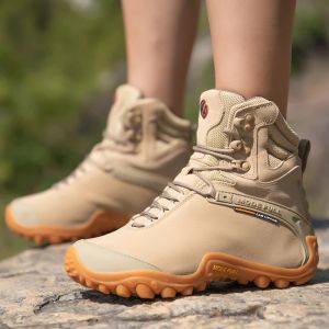 Laarzen koe lederen mannen winter wandelschoenen voor vrouwen outdoor waterdichte bomen sneeuwschoenen klimmen bergjacht wandelende sneakers