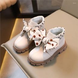 Boots COZULMA Autumn Winter Children Short For Girls Bow Tie Ankle 1-6 Years Kids Soft Leather Shoes Toddlers Sneakers