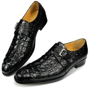 Laarzen krokodil patroon formeel lederen schoenen heren monnik riem oxford heren heren Italië stijl loafers sapato sociale masculino zapatilla
