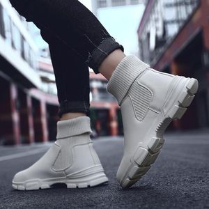 Boots Cuero Sale Sports Hombre Leather Mens Black On Leisure For Sneakers Male White Chunky Sapato Spring Para Shoe Sport S 39