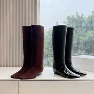 Les nouvelles bottes au-dessus du genou bottes de combat noir 100% cuir à lacets bottes de motard bottes au genou pour femmes chaussures de créateur de luxe chaussures d'usine 35-40