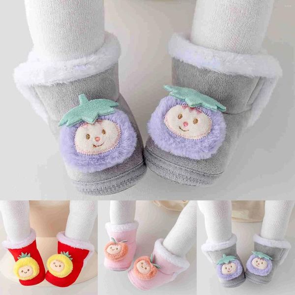 Bottes mignonnes pour bébés garçons et filles, chaussures d'hiver douces avec chaussettes en cachemire chaudes