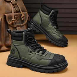 Botas CYYTL Zapatos de invierno para hombre Táctico Militar Combate Cuero Casual Tobillo Plataforma Cowboy Chelsea Diseñador Lujo Trabajo Seguridad 231108