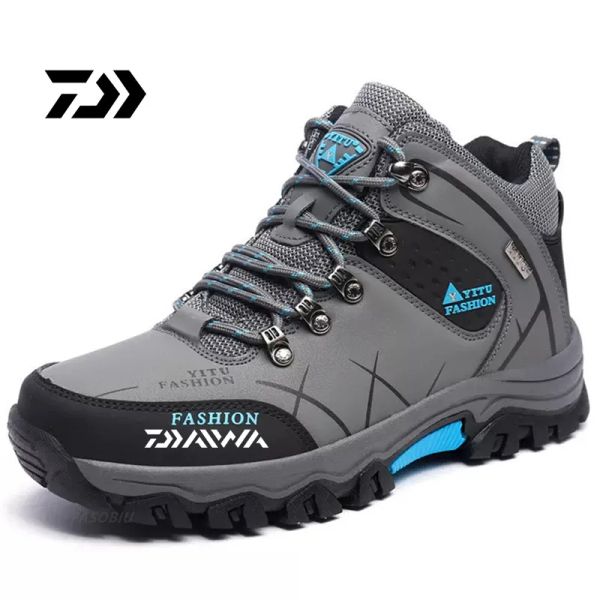 Botas Daiwa Men Zapatillas de pesca Autumn Invierno Viaje al aire libre Trasmándico transpirable Nonslip Profesional Roca Climbre Pesca Zapatos de pesca