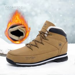 Bottes Decarsdz hiver hommes extérieur imperméable confortable durable semelle extérieure classique de haute qualité en cuir neige 231113