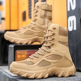 Stivali Deckshoes per uomo Stivali tattici militari da uomo Scarpe antinfortunistiche da lavoro di alta qualità Peso leggero Outdoor Combat Motocycle Scarpe da uomo 230724