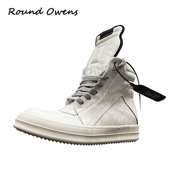 Bottes Dekherw Cuir High Top Blanc Chaussures Zipper Semelle Épaisse Mainline Geobasket Ro Baskets De Luxe Cheville Casual Plat Moto 230901