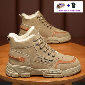 Laarzen ontwerper heren fuzz sneeuw laarsjes sneakers wandelen vacht winter schoenen slijtage lederen enkel halve laars outdoor man sport schoenen item z001 110