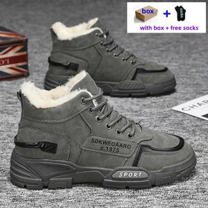 Laarzen ontwerper sneeuw winterheren fuzz booties sneakers wandelbontschoenen slijtvast lederen enkel halve laars buiten man casual schoenen item z001 7911