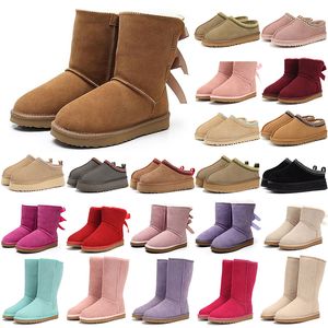 Bottes Designer Tasman Pantoufles Châtaigne Fourrure Diapositives En Peau De Mouton Shearling Tazz Mules Femmes Hommes Ultra Mini Plate-forme Ugglie Chaussures Daim Confort Automne Hiver Taille 35-43-1