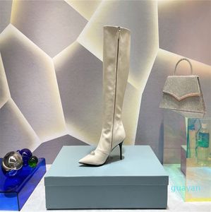 Laarzen Designer Vrouwen Diamond Platform Chunky Heel Leather Lady Party