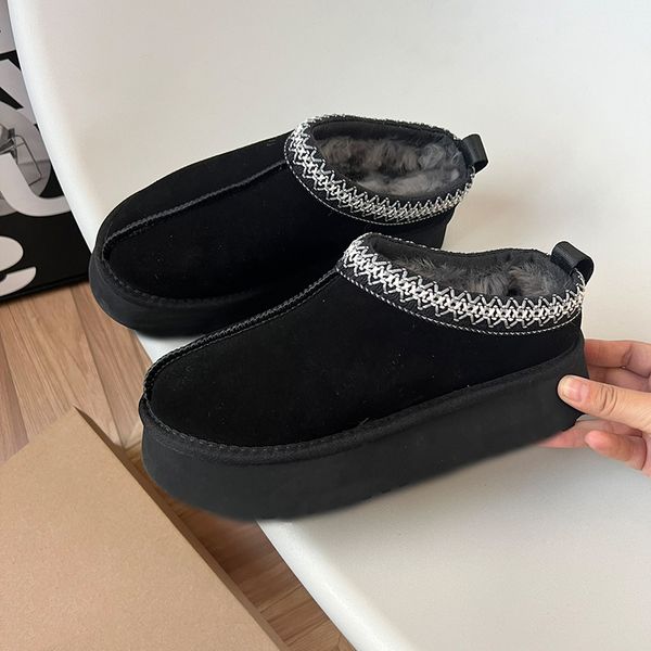 Botas Diseñador Mujer Botas de nieve Tazz Zapatillas Semilla de mostaza Mini plataforma de bota Interior Australia Tasman Slipper Fluffy Slip-on Winter Lazy Fur Booties con tamaño de caja 889