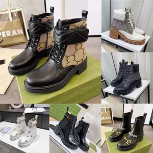 Laarzen Designer Dames Martin Platform Enkellaars Mode Dames Strass Gesp Echt Leer Geborduurde Vrouw Winterschoenen