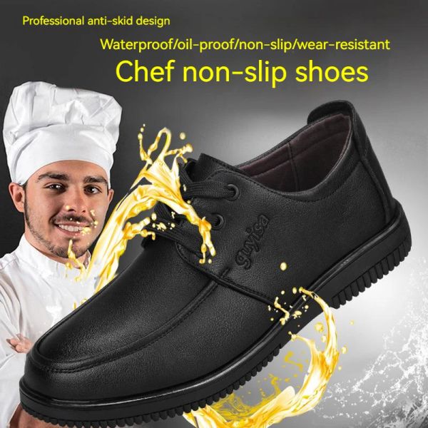 Boots Diansen Hotel Kitchen Nonslip Chef Chaussures Casual Flat Work Travail Chaussures Usure résistance à l'huile Chaussures Cook Taille légère 3845