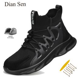 Boots Diansen Mens Steel Toe Sénalisation chaussures de sécurité à perfusion de construction Boots Boots légers Bottes de protection indestructibles