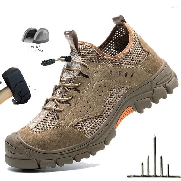 Botas Diansen Zapatos de seguridad Hombres Mujeres Puntera de acero Zapatillas deportivas Anti-Punctur Ligero Resistente al desgaste Calidad industrial