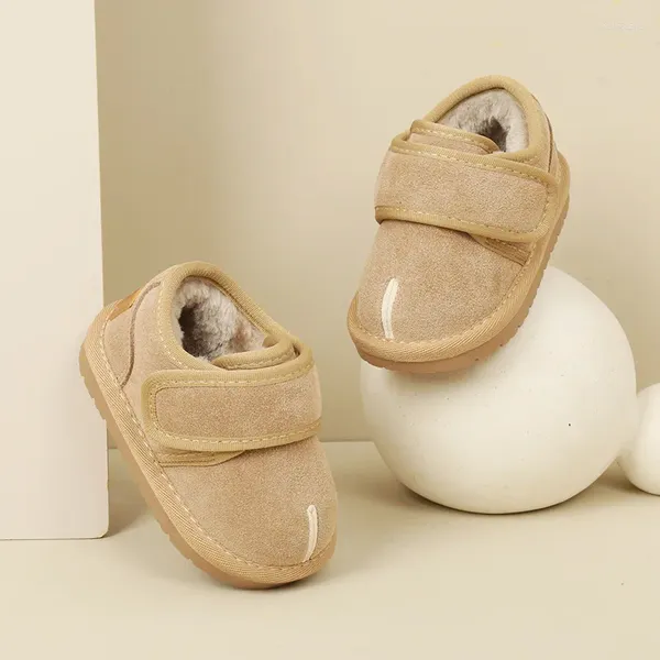 Bottes DIMI 2024 Hiver Bébé Garçon Fille Enfant Chaussures En Daim En Cuir Doux Confortable Antidérapant Chaud Enfant Neige