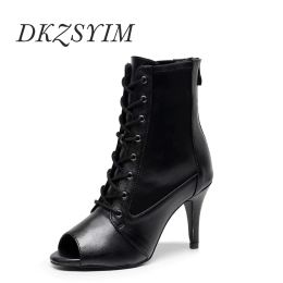 Boots dkzsyim femmes chaussures de danse latine talons hauts noirs neufs talons aiguilles bottes sexy pour les chaussures de danse pour femmes.