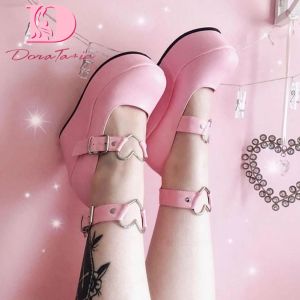 Bottes Doratasia marques nouvelles dames rose rose doux mignon de pompes féminines calices hautes talons pompes plate-forme de mode lolita Gothic chaussures femme