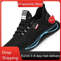 Boots Dropshipping Safety Shoes Work Sneakers CE Steel Toe Men Men Lightweight Indestructible Security Footwear Protect Chores Bot