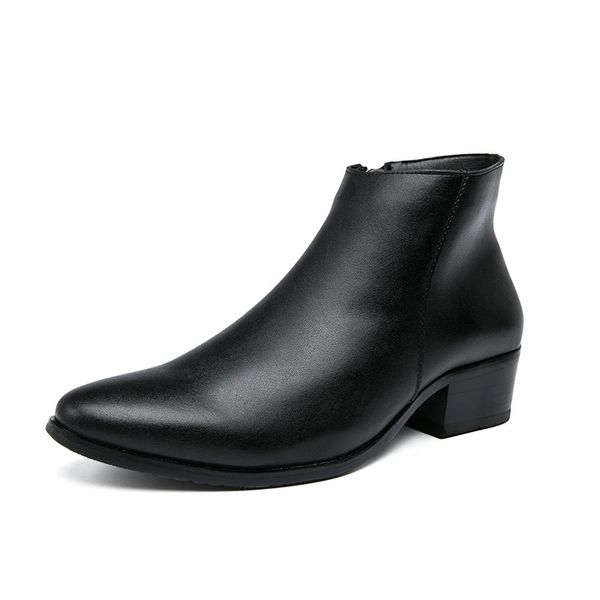 Botas Elegante Chelsea Hombres Zapatos de cuero genuino para hombres Punta puntiaguda Vestido de negocios Slipon Modelo formal Moda Casual 231018