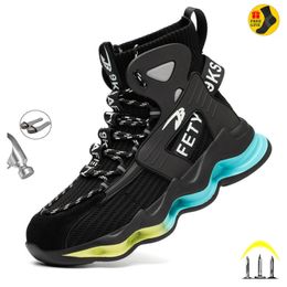 Boots European Plus Size 50 Est Design Men Wrok veiligheid Antismash staal teen Cap onverwoestbare bouwindustrie schoenen 230812