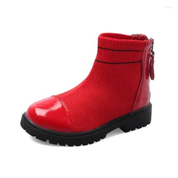 Boots Fashion Herfst ademschoenen Little Girl For Big Kids Patent Leather Children Boot 4 5 6 7 8 9 10 11 12 jaar