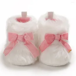 Bottes mode bébé filles chaussures doux confortable papillon-noeud solide hiver garder au chaud premiers marcheurs enfants vêtements d'extérieur