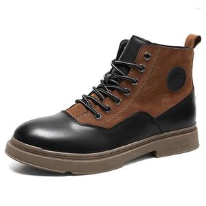 Laarzen Mode Casual Outdoor Waterdichte Hoge Heren Enkel Retro Tooling Anti Gladde Blote Schoenen