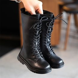 Boots Fashion Children For Boys Girls High Kids Autumn Winter European Style Motorcycle waterdicht 2737 Ins 220924