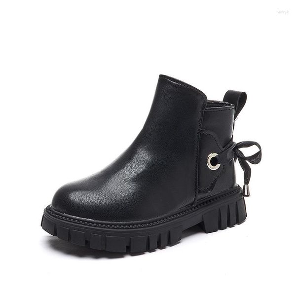 Botas Moda Niños Plataforma con espalda Strape Princess Girl Runway Show Corto Acogedor Otoño Invierno Zapatos para niños Niñas G08066