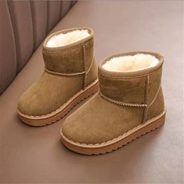 Bottes mode filles bottes de neige fourrure chaude enfants bottes d'hiver noir enfants garçons chaussures décontractées 231019