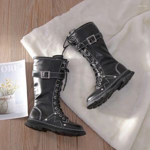 Botas de moda para niños, Botas cálidas de cuero con cremallera lateral, Zapatos de otoño e invierno para niños, Zapatos antideslizantes para estudiantes de tubo alto