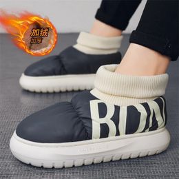 Bottes mode hommes neige imperméable cheville haut haut maison coton chaussures unisexe 3645 chaud peluche semelle épaisse hommes 231117