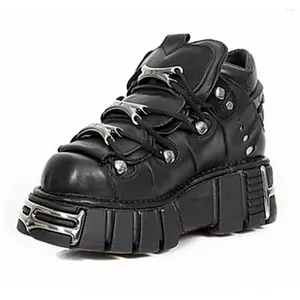 Laarzen Mode Punk Mannen Motorfiets Enkel Platform Vrouwen Metalen Rivest Sneakers Vrouwelijke Gothic Casual Schoenen Dikke Bodem Trainers