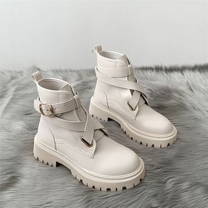 Laarzen mode schoenen vrouwen herfst winter all-match comfort hoogwaardige pu lederen dikke hakken 221010