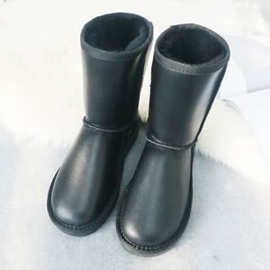 Bottes mode imperméable neige véritable peau de mouton cuir femmes hiver 100 fourrure naturelle chaud laine femmes grande taille 230807