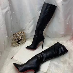 Bottes de mode chaussures pour femmes marque chaussures à semelles rouges printemps automne hiver bout pointu talons aiguilles genou hauts talons hauts 230920