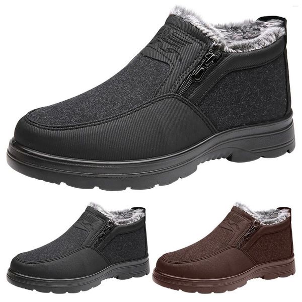 Bottes à la mode pour hommes hiver chaud antidérapant neige fermeture éclair confortable cheville coton Sneaker civière hommes chaussures