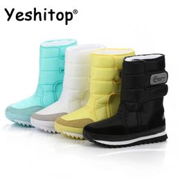 Laarzen Vrouwelijke Snowboots Winterlaarzen Dames Platte Waterdichte Schoenen Botas Mujer Botas Femininas De Inverno Zwart Wit Plus Size 231207