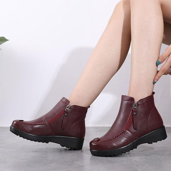 Botas Mujer invierno 2021 zapatos para Mujer cómodos señoras grueso moda Roma Mujer Casual Botas Mujer