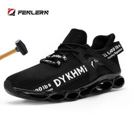 Botas Fenlern Blade Shops Safety Shoes Men Slip on Light Weight Steel Toe Toe Toe Toe Boots Boots Sneakers Men Zapatos